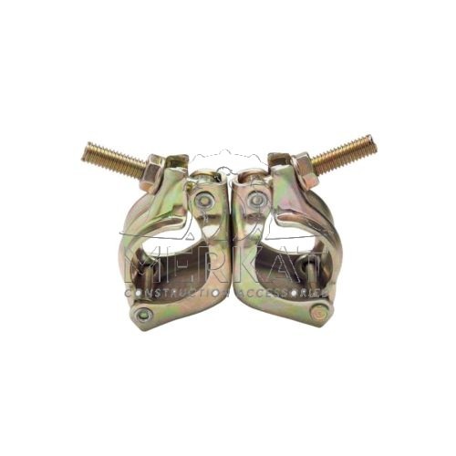 Zinc-plated steel scaffolding swivel clamp coupler with heavy-duty for scaffolding use.