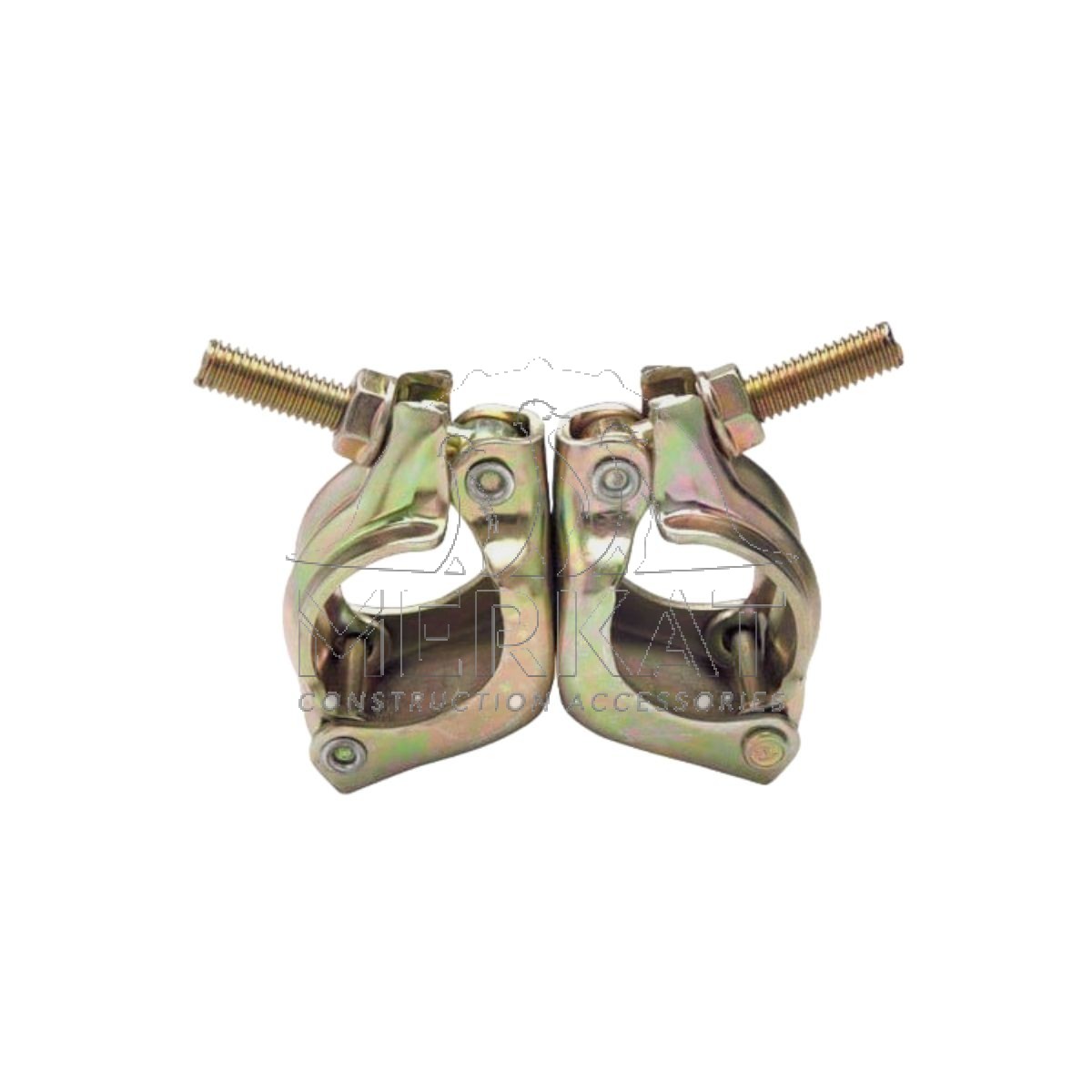 Zinc-plated steel scaffolding swivel clamp coupler with heavy-duty for scaffolding use.