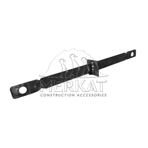 A heavy-duty steel flat wall tie designed for aluminium formwork, featuring a square waterstop barrier plate welded in the center and pin holes at both ends for easy installation of pins and wedges